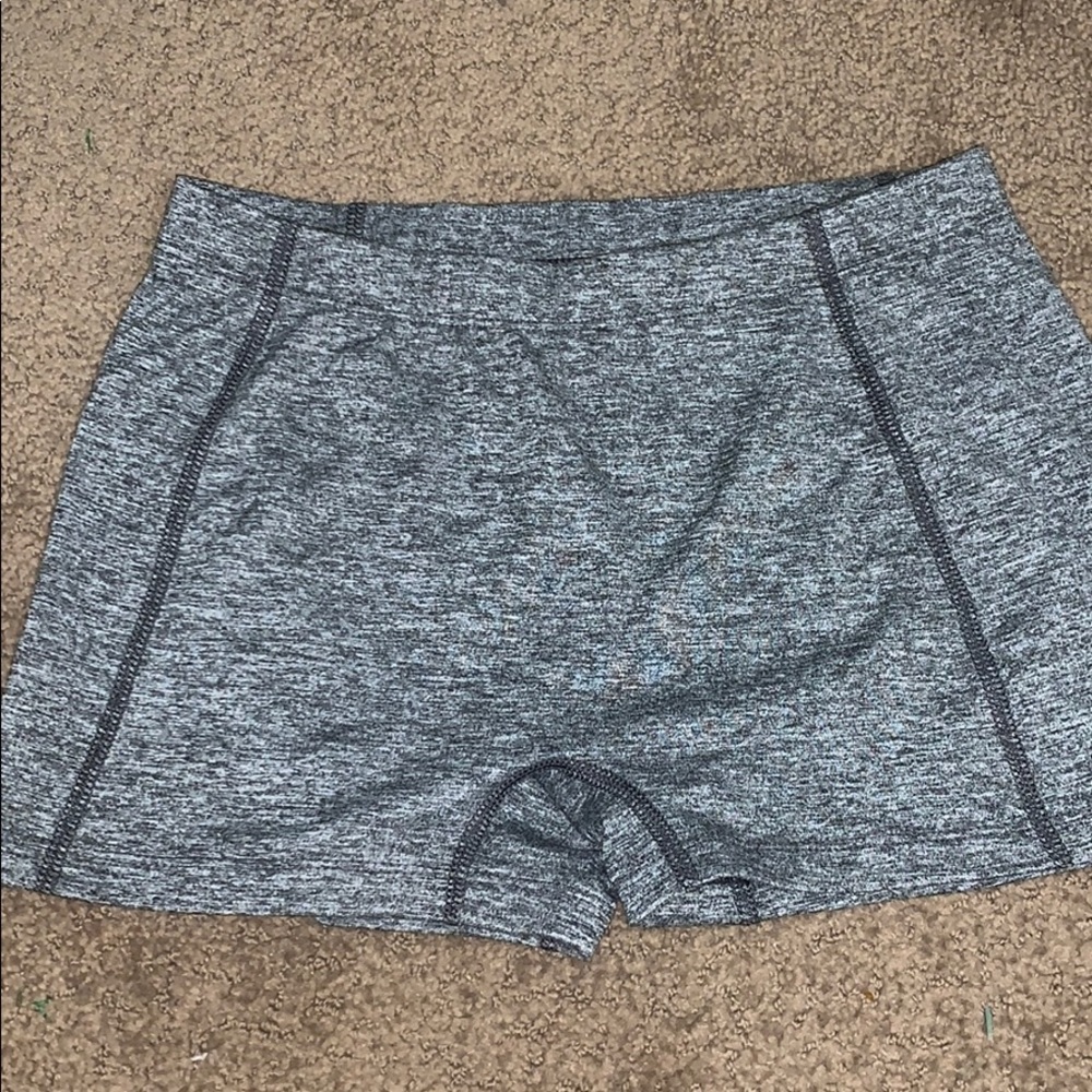 Heather Gray Fitness Biker Shorts